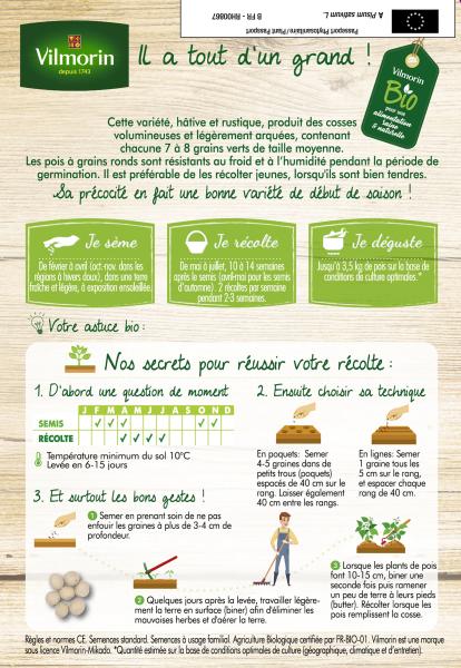 Légumes Secs - Pois Petit Provençal - BIO - 10 m - MEDIA_PACKAGING_VERSO